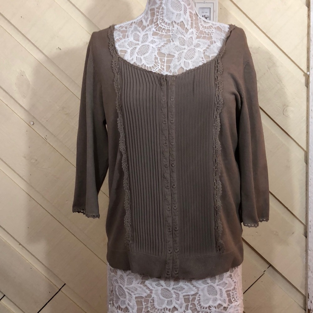 Silk Coldwater Creek Cardigan with Embroidery